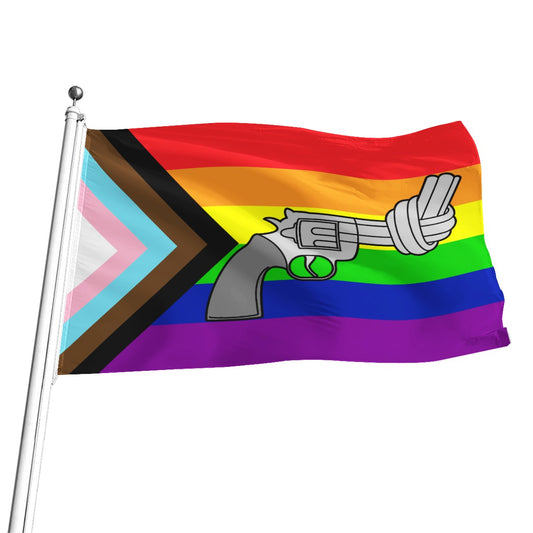 Antiviolence - Rainbow Progress All-Over Print Flag | 5 Sizes