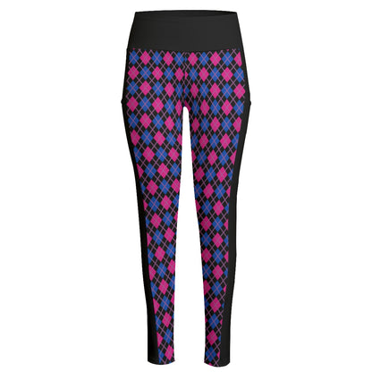 Pride Plaid or Argyle High Waist Leggings With Side Pockets | Choose Your Colourway