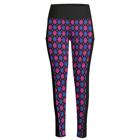 Pride Plaid or Argyle High Waist Leggings With Side Pockets | Choose Your Colourway