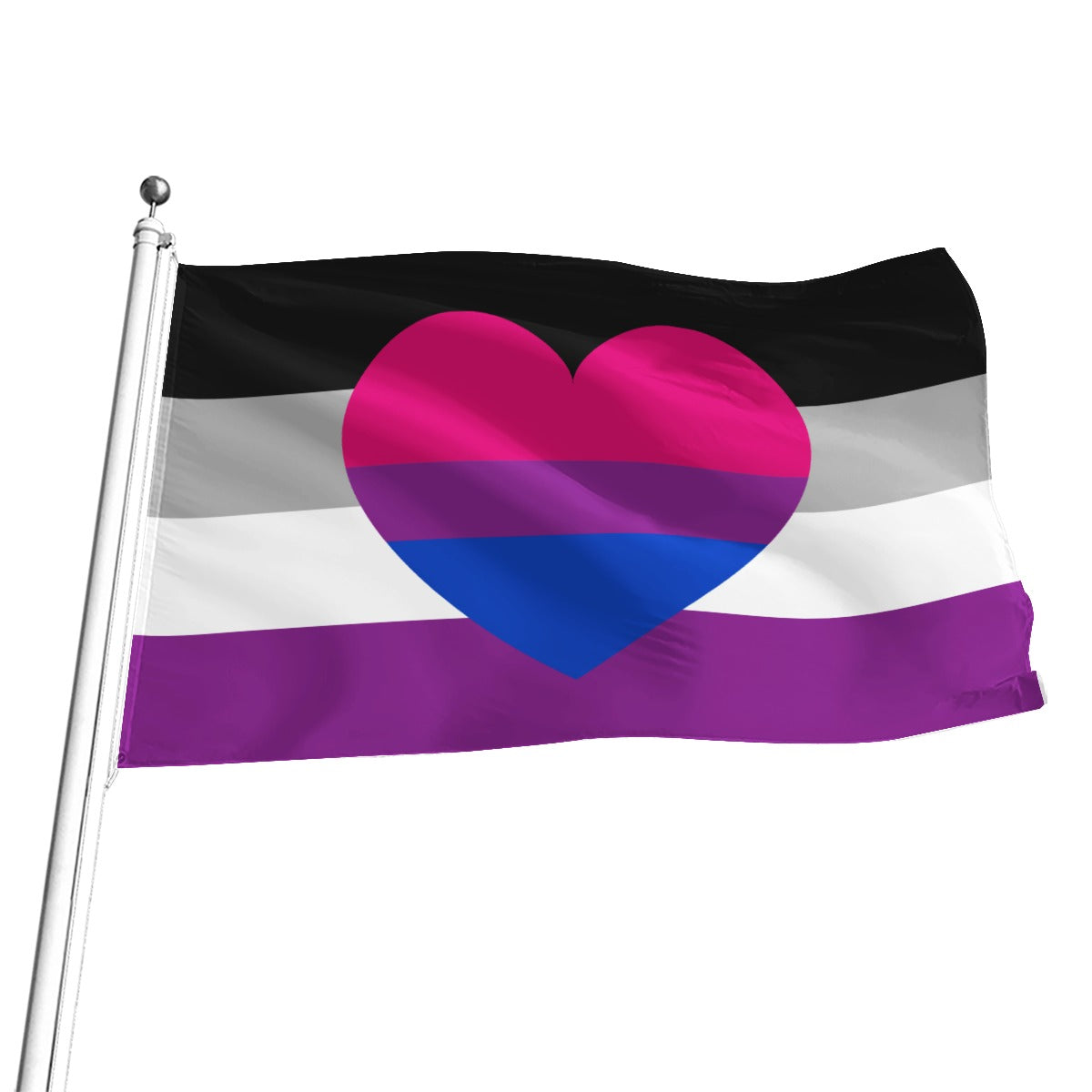 Drapeau biromantique asexué imprimé all-over | 5 tailles