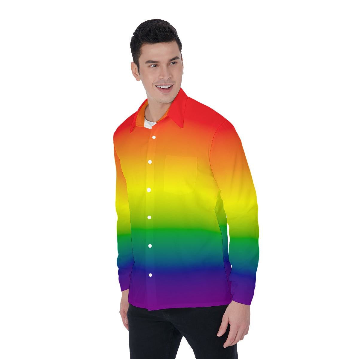 Pride Gradient 4-Way Stretch Long Sleeve Shirt with Collar | Relaxed Fit | Choose Your Colourway