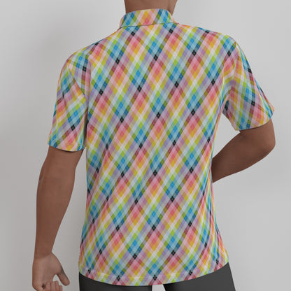 Pride Plaid or Argyle 4-Way Stretch Shirt with Collar | Relaxed Fit | Choose Your Pattern and Colourway