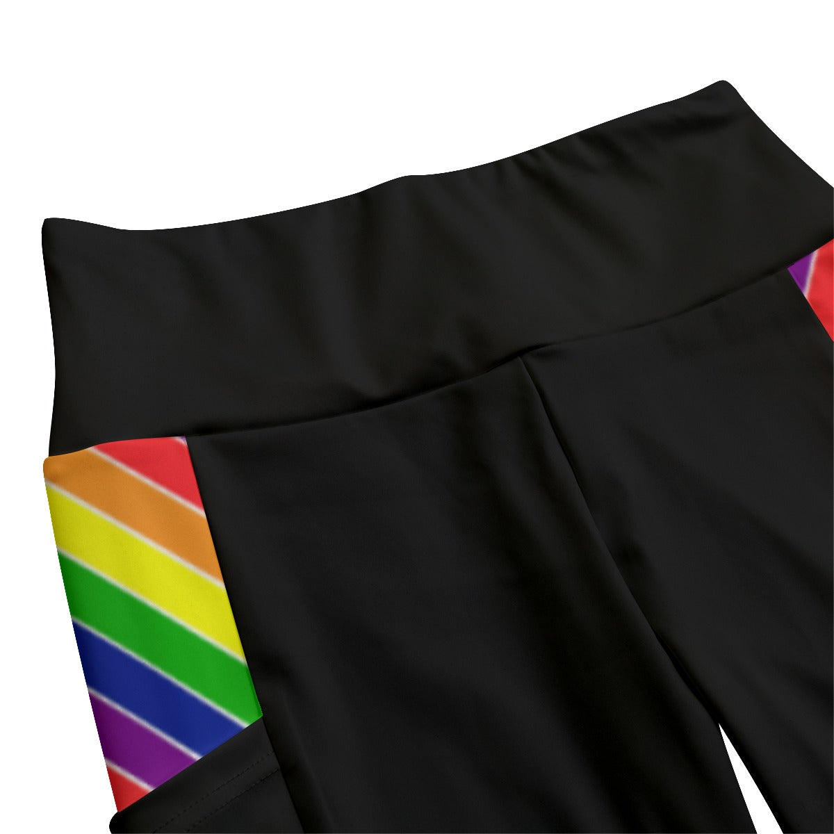 High Waist Leggings with Pride Striped Accent and Side Pockets | Choose Your Colourway