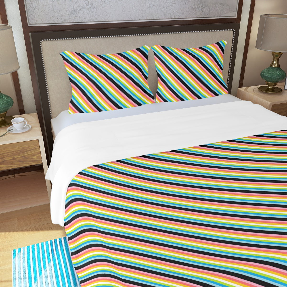 Pride Striped Three Piece Duvet Cover Set | Choose Your Colourway