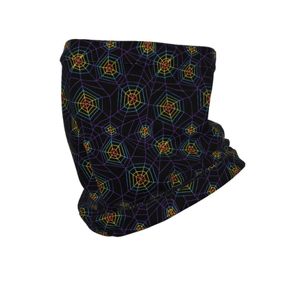 Organic Spiderweb Pattern All-Over Print Knitted Fleece Neck Cover