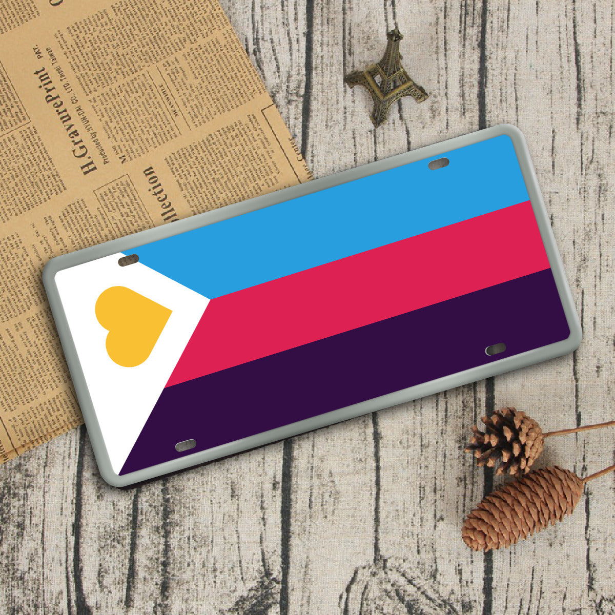 Polyamory Pride Decorative License Plate | Choose Your Flag