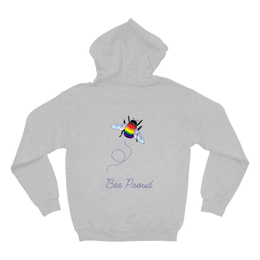 Sweats à capuche Bumblebee Pride Pun (sans fermeture éclair/pull) – DESIGN arrière | Choisissez votre drapeau et votre jeu de mots | Sweat à capuche pull bourdon | LGBTQIA