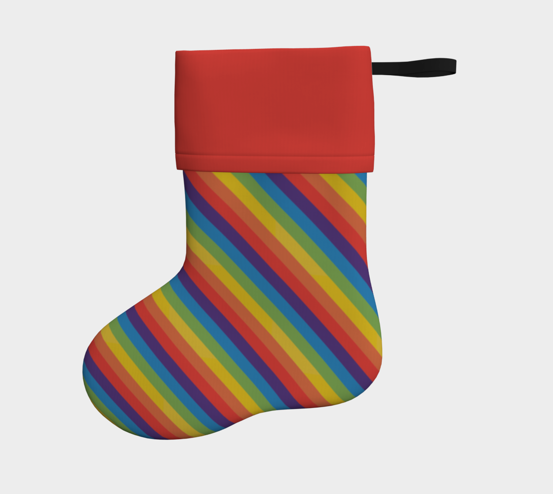 Muted Rainbow  Striped Holiday Stocking