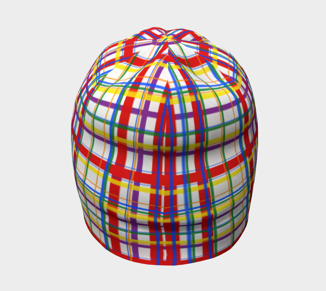 Rainbow Madras Plaid Beanie