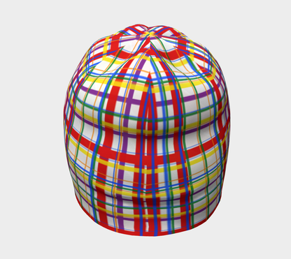 Rainbow Madras Plaid Beanie