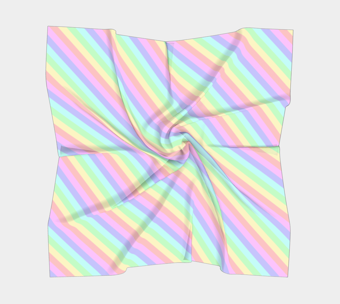 Pastel Rainbow Striped  Square Scarf