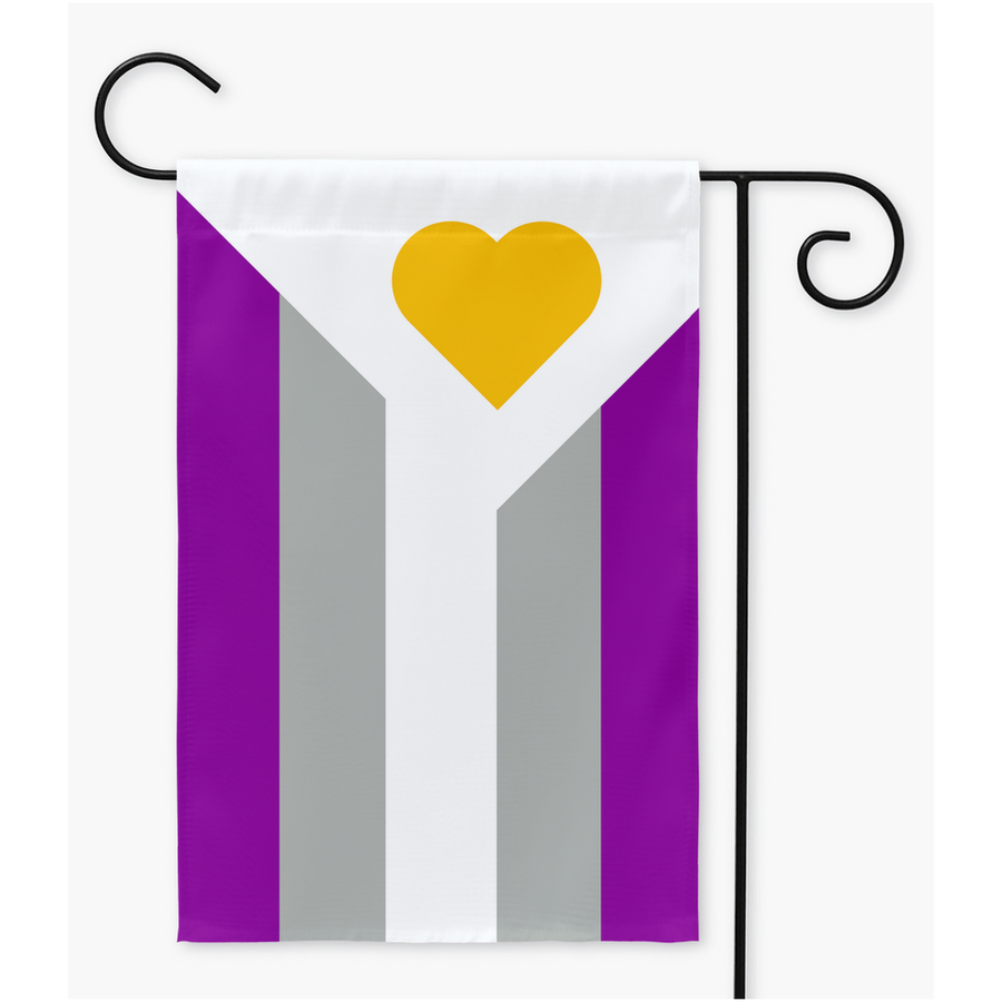 Polyamory Pride - V6 - Drapeaux de cour et de jardin Greysexual | Simple ou double face | 2 tailles