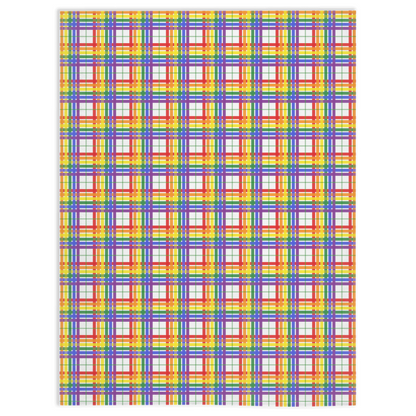 Rainbow and White Plaid Pride Minky Blankets