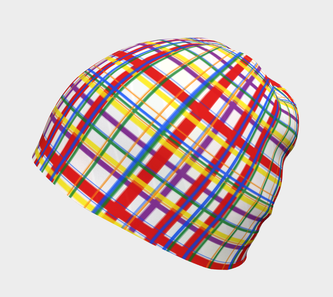 Rainbow Madras Plaid Beanie