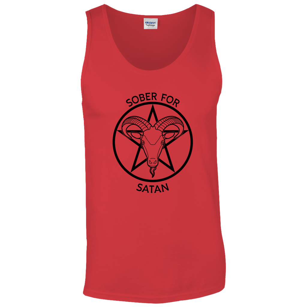 Sober for Satan Relaxed Fit Tank Top | Choose Your Colourway | Gildan