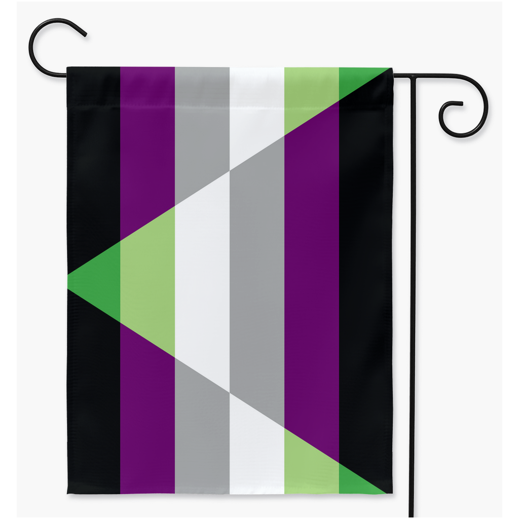 Aegoaroace - V6 Yard & Garden Flags | Single Or Double-Sided | 2 Sizes | Aromantic and Asexual Spectrum Yard Flag ninjaferretart