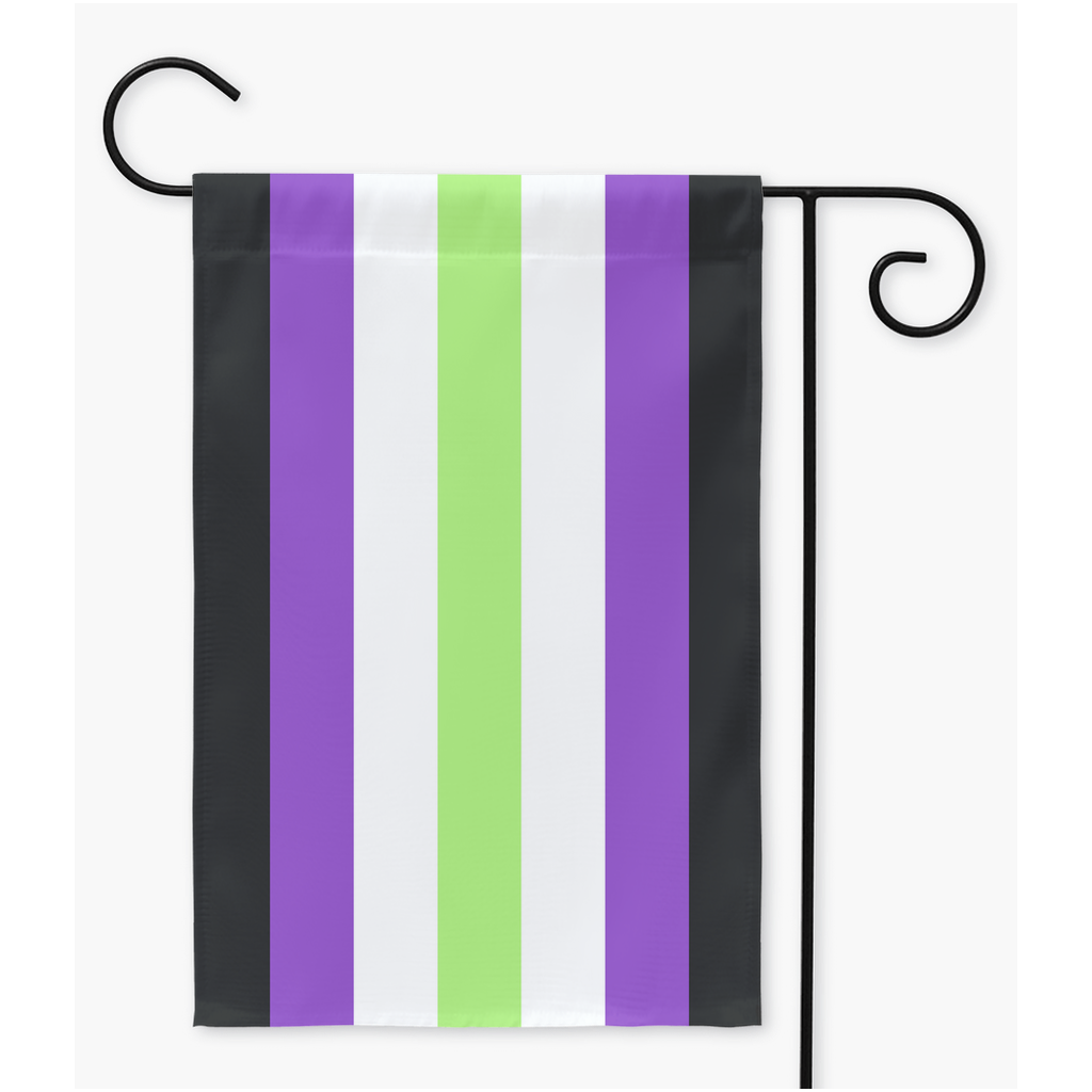 Agender Nonbinary Pride Yard and Garden Flags | Single Or Double-Sided | 2 Sizes | Gender Identity and Expression Yard Flag ninjaferretart