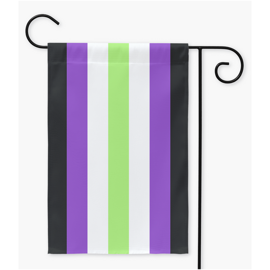 Agender Nonbinary Pride Yard and Garden Flags | Single Or Double-Sided | 2 Sizes | Gender Identity and Expression Yard Flag ninjaferretart