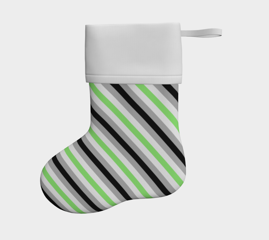 Agender Striped Holiday Stocking Holiday Stocking ninjaferretart