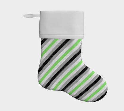 Agender Striped Holiday Stocking Holiday Stocking ninjaferretart