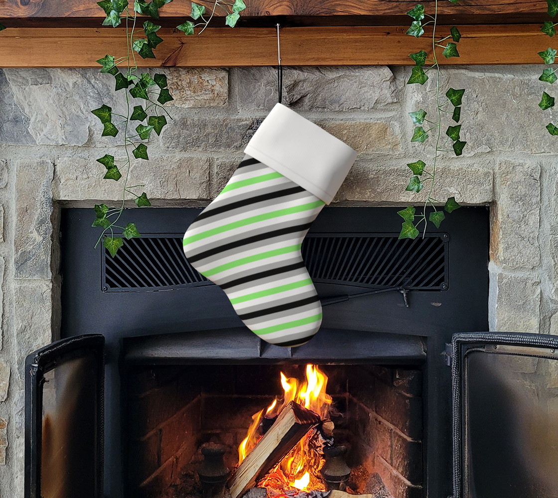 Agender Striped Holiday Stocking Holiday Stocking ninjaferretart