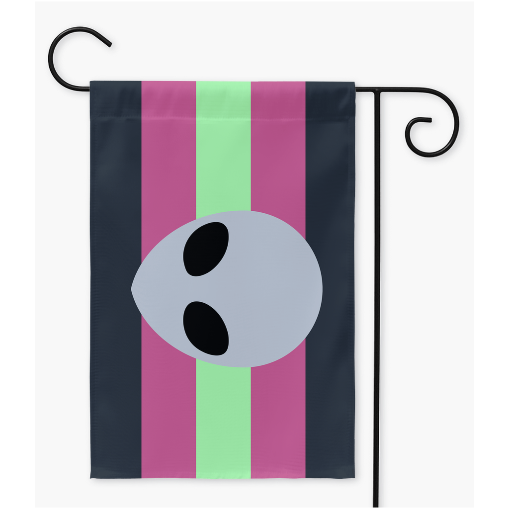 Aliengenderfem Pride Yard and Garden Flags | Single Or Double-Sided | 2 Sizes | Gender Identity and Expression Yard Flag ninjaferretart