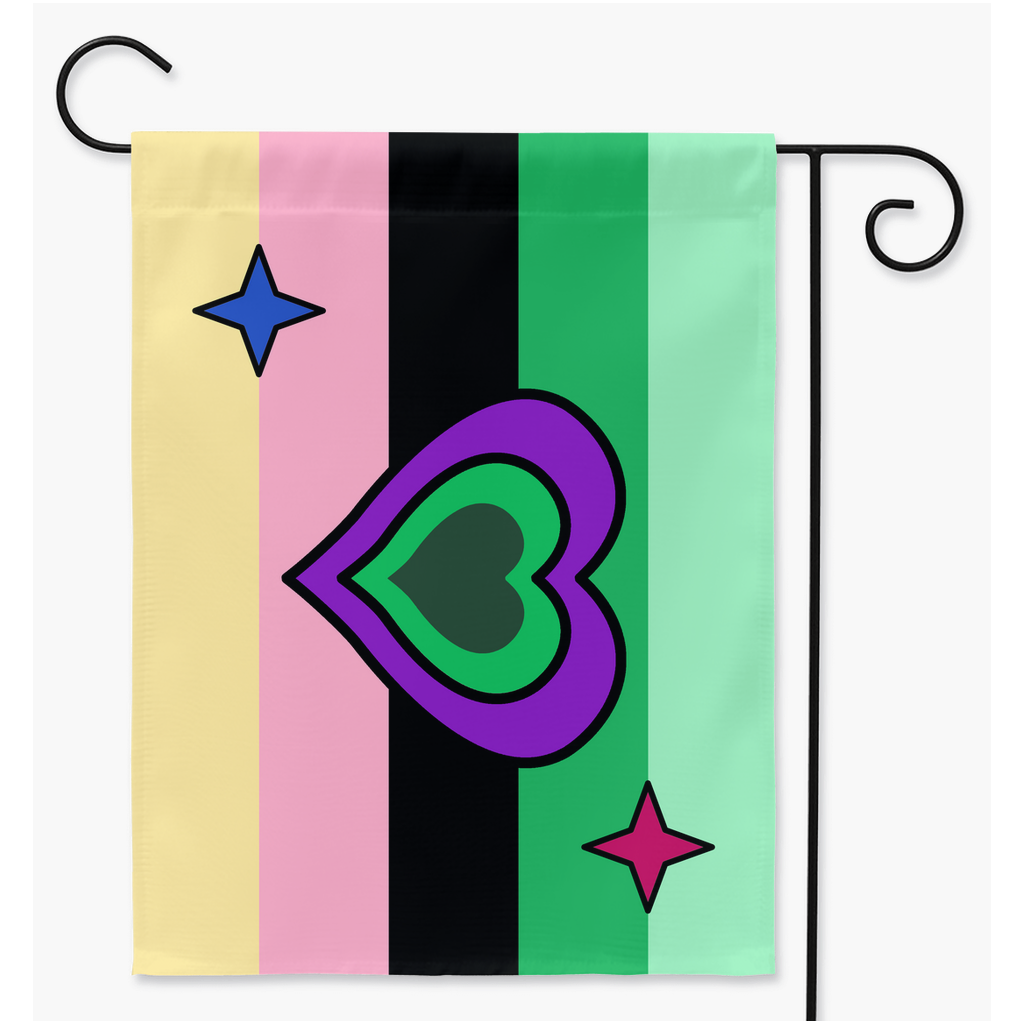 Animateromantic - V3 Yard and Garden Flag | Single Or Double-Sided | 2 Sizes | Aro Ace Spectrum Yard Flag ninjaferretart