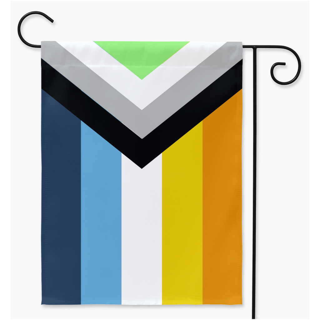 Aroace Agender Pride Yard And Garden Flags - Version 2 | Single Or Double-Sided | 2 Sizes | Aro Ace Spectrum Yard Flag ninjaferretart