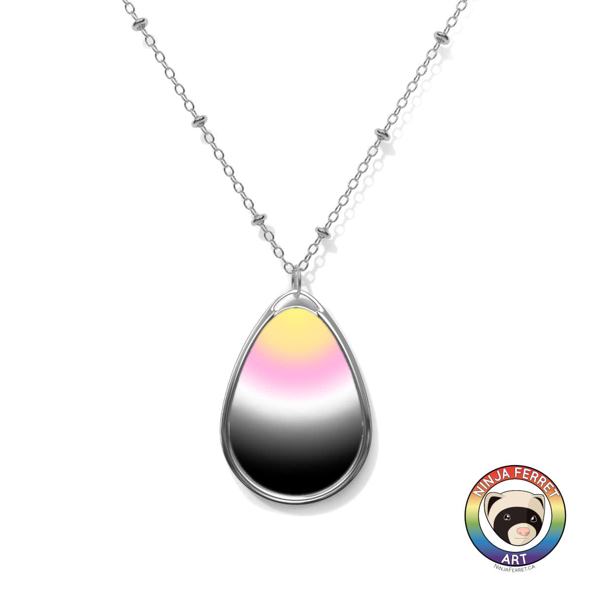 Aroace Gradient Oval Necklace | Choose Your Colourway Accessories ninjaferretart