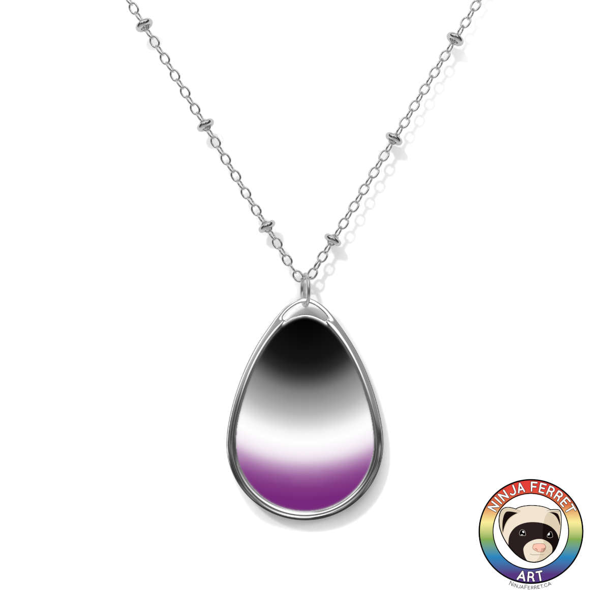 Aroace Gradient Oval Necklace | Choose Your Colourway Accessories ninjaferretart