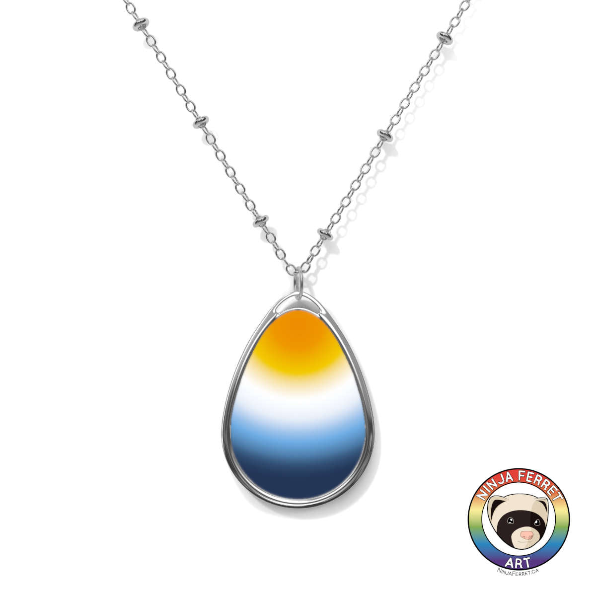 Aroace Gradient Oval Necklace | Choose Your Colourway Accessories ninjaferretart