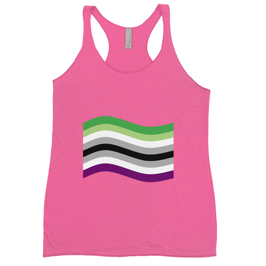 Aroace Pride Flag Fitted Racerback Tank Tops | Choose Your Flag Apparel ninjaferretart