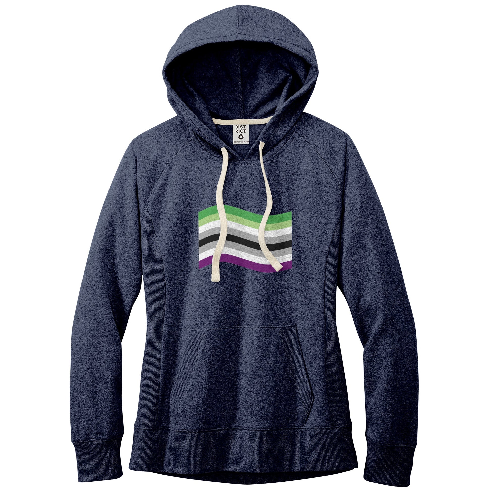 Aroace Pride Flag Fitted Re-Fleece Hoodie | Choose Your Flag Apparel ninjaferretart