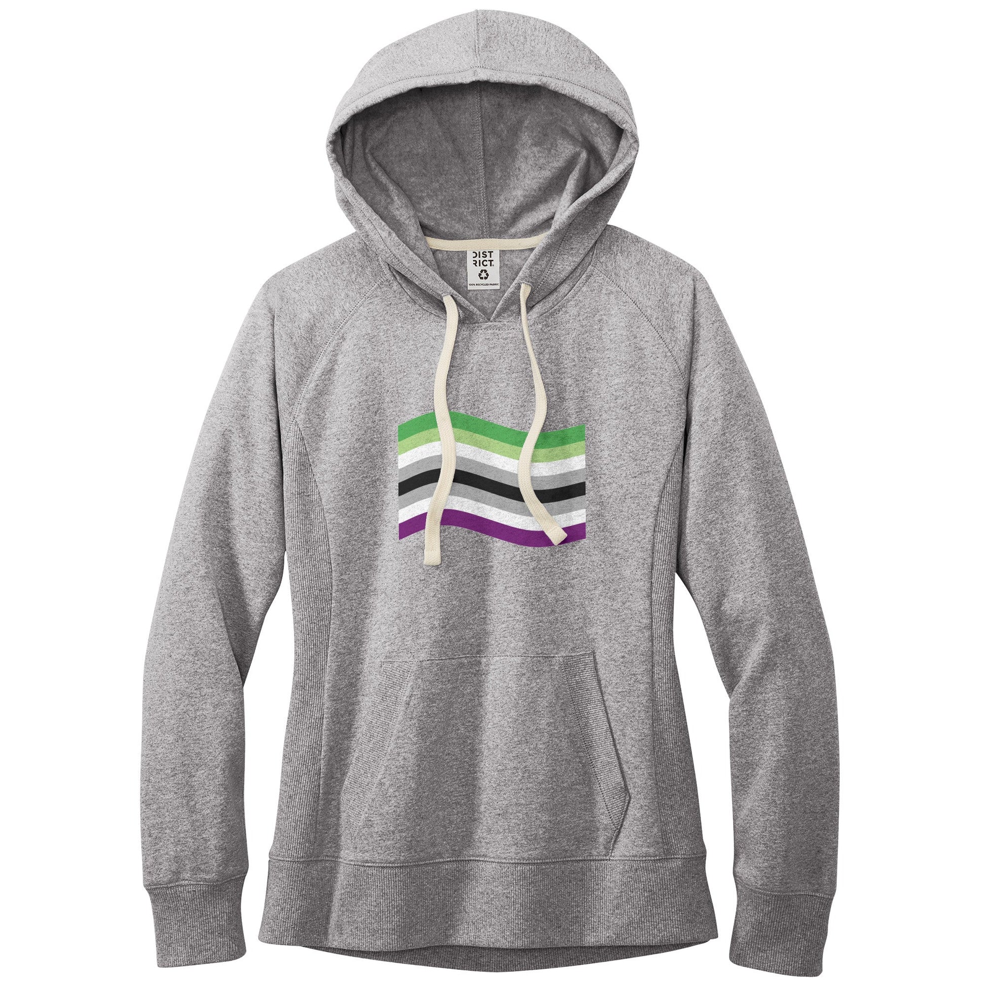 Aroace Pride Flag Fitted Re-Fleece Hoodie | Choose Your Flag Apparel ninjaferretart