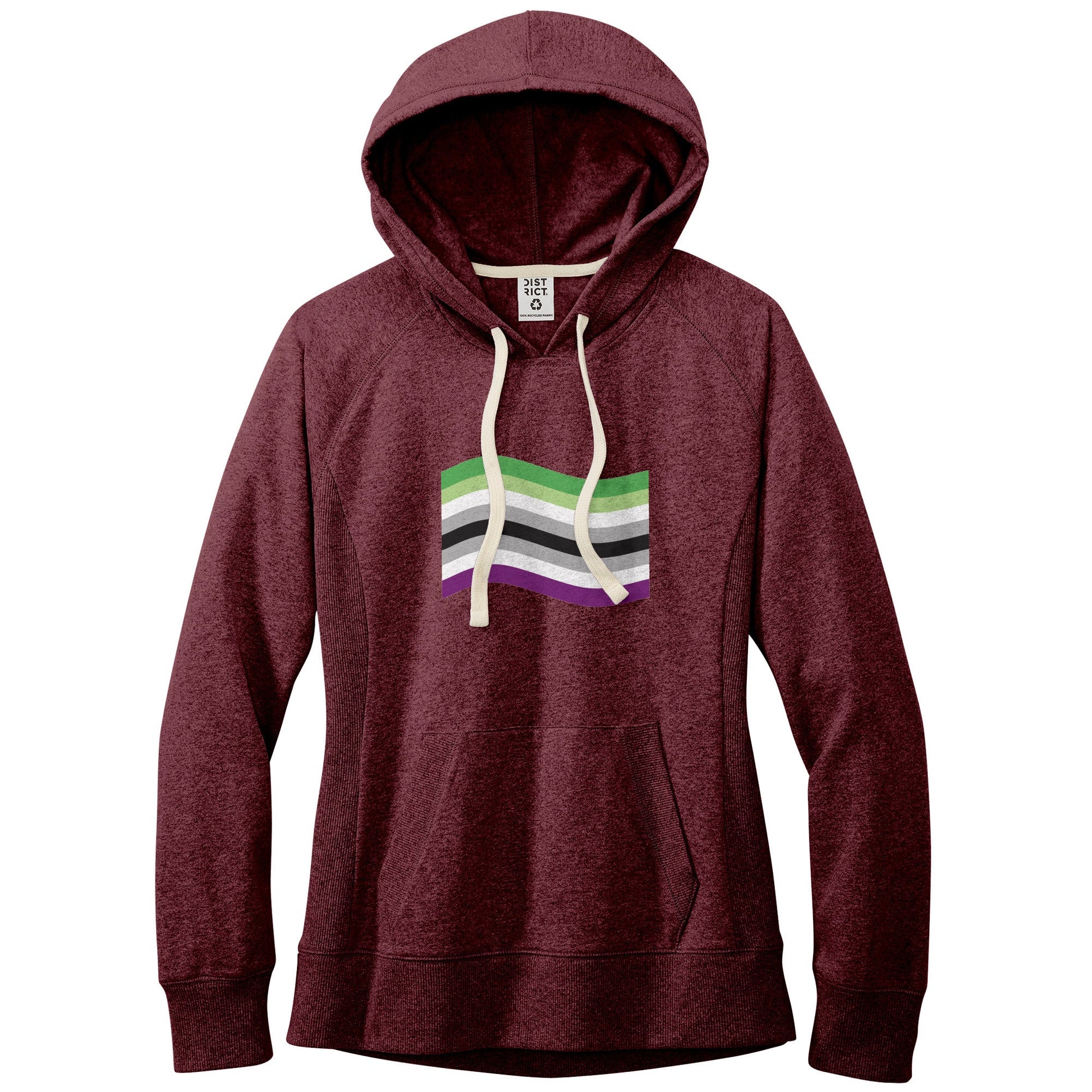 Aroace Pride Flag Fitted Re-Fleece Hoodie | Choose Your Flag Apparel ninjaferretart