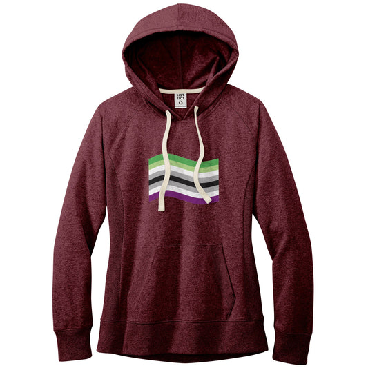 Aroace Pride Flag Fitted Re-Fleece Hoodie | Choose Your Flag Apparel ninjaferretart