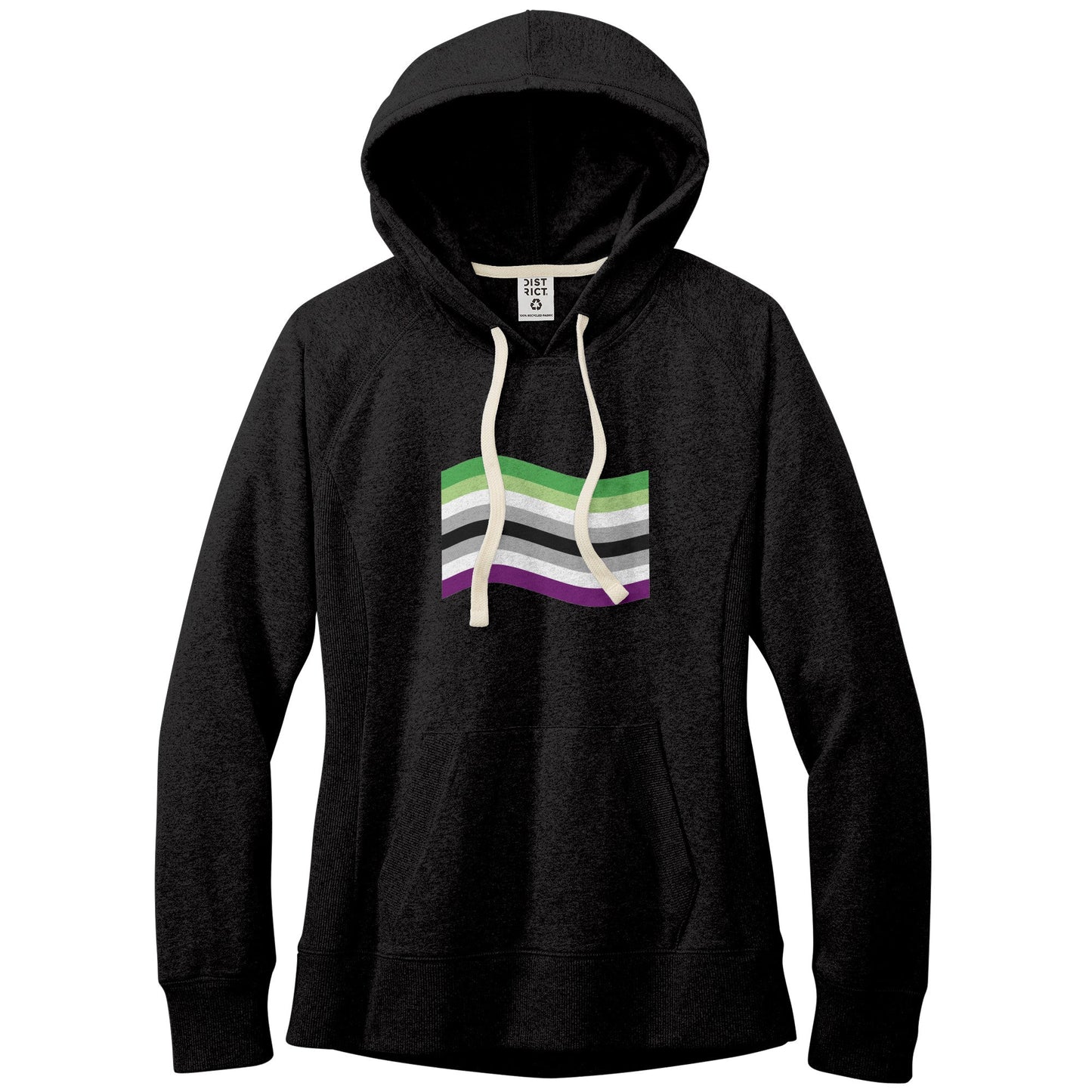 Aroace Pride Flag Fitted Re-Fleece Hoodie | Choose Your Flag Apparel ninjaferretart