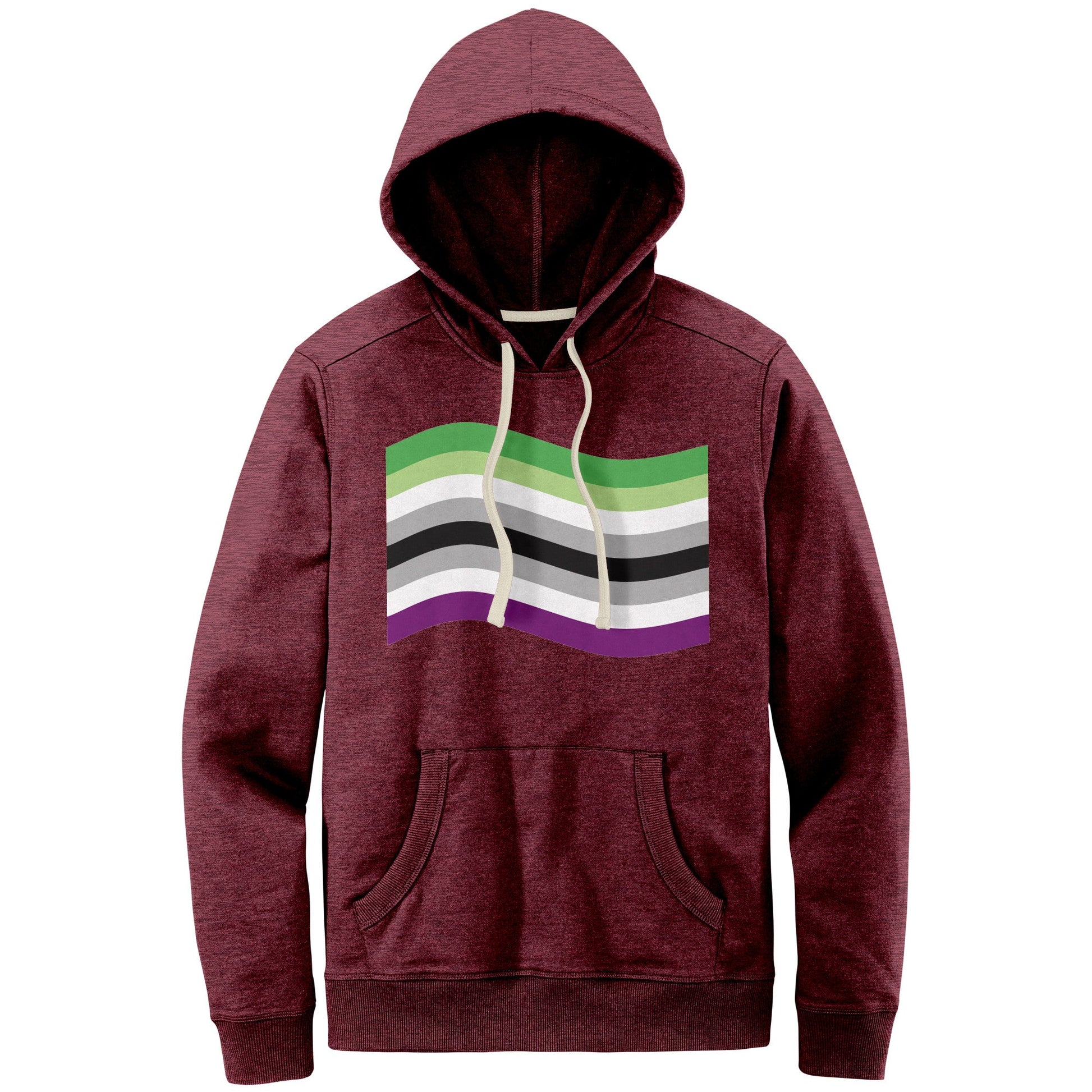 Aroace Pride Flag Relaxed Fit Re-Fleece Hoodie | Choose Your Flag Apparel ninjaferretart