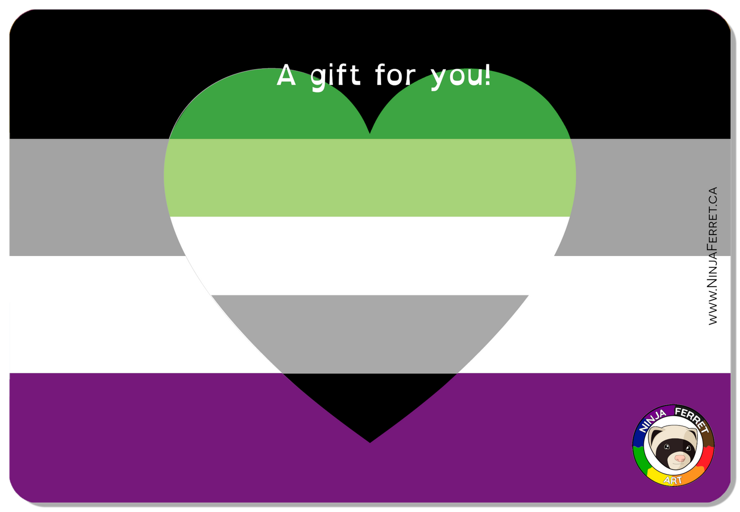 Ninja Ferret Gift Card - Aromantic & Asexual Spectrum