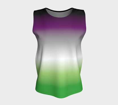 Aroace - V6 Gradient Loose Tank (Long) Loose Tank Top (Long) ninjaferretart