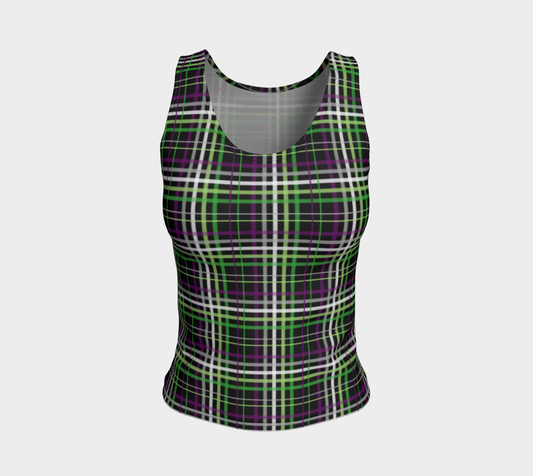 Aroace - V6 Plaid Fitted Tank Fitted Tank Top (Regular) ninjaferretart