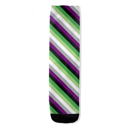 Aroace - V6 Striped All-Over Print Socks Apparel ninjaferretart