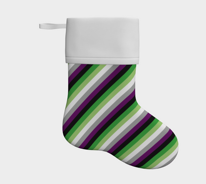 Aroace - V6  Striped Holiday Stocking Holiday Stocking ninjaferretart