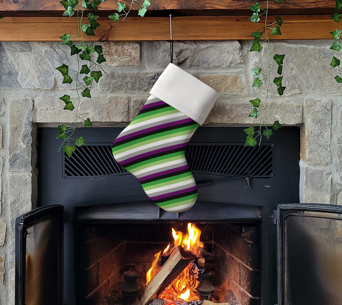 Aroace - V6  Striped Holiday Stocking Holiday Stocking ninjaferretart