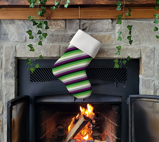 Aroace - V6  Striped Holiday Stocking Holiday Stocking ninjaferretart