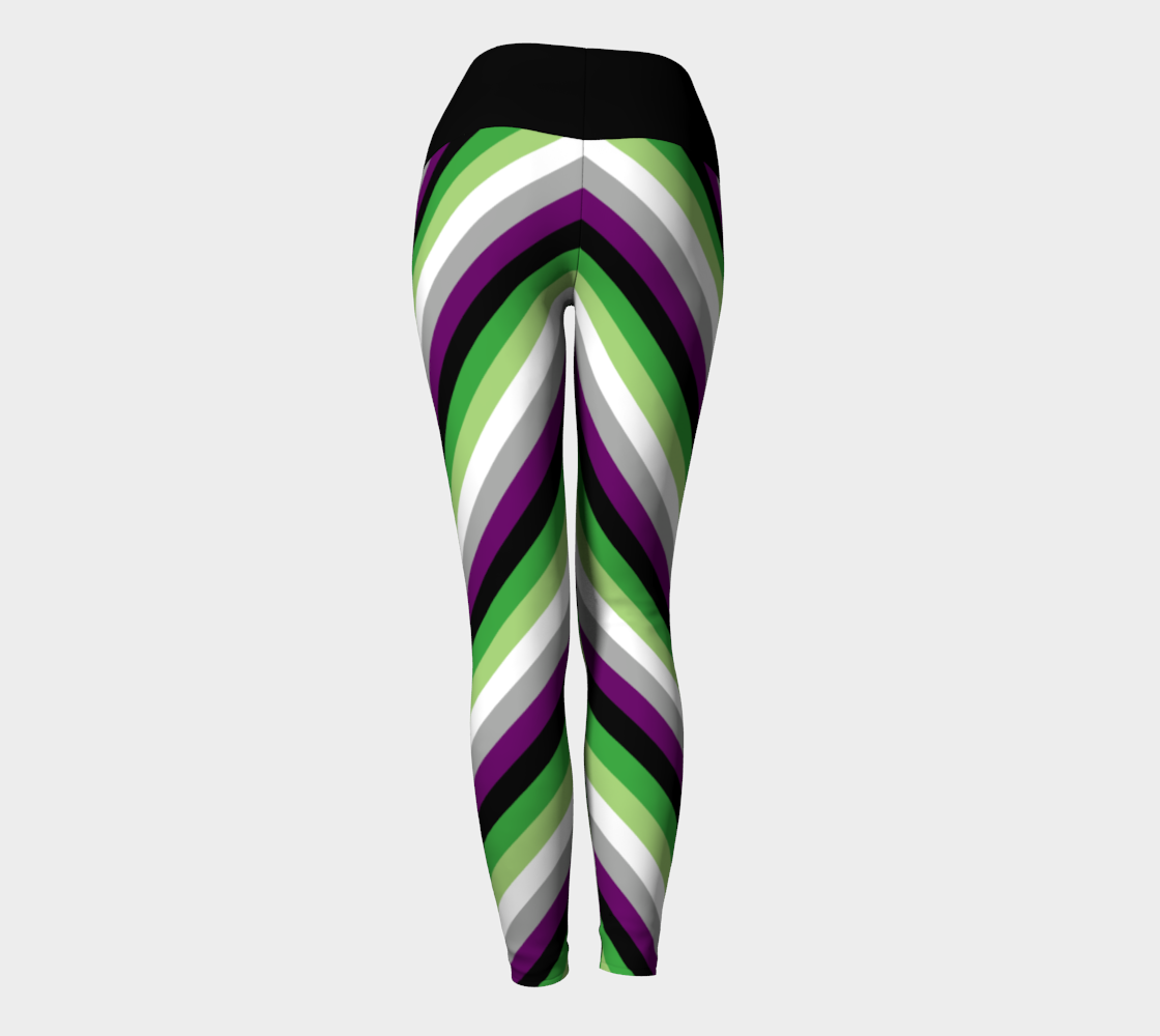 Aroace - V6 Striped Yoga Leggings Yoga Leggings ninjaferretart