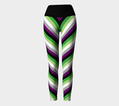 Aroace - V6 Striped Yoga Leggings Yoga Leggings ninjaferretart