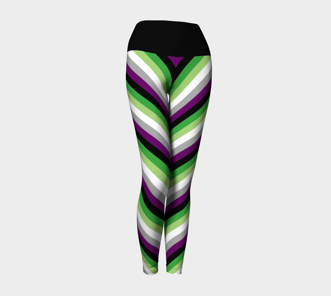 Aroace - V6 Striped Yoga Leggings Yoga Leggings ninjaferretart