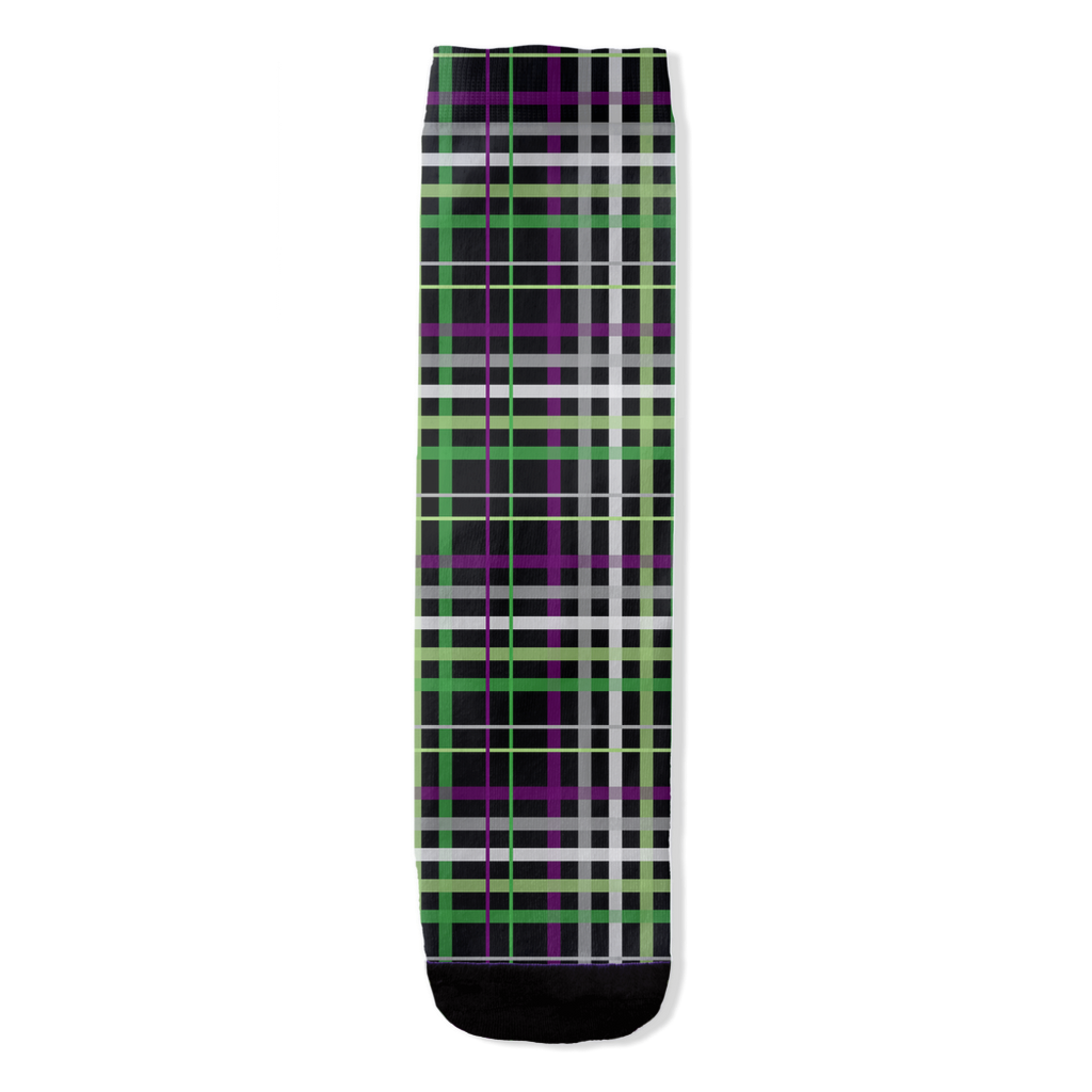 Aroace - V6 Tartan Plaid All-Over Print Socks Apparel ninjaferretart