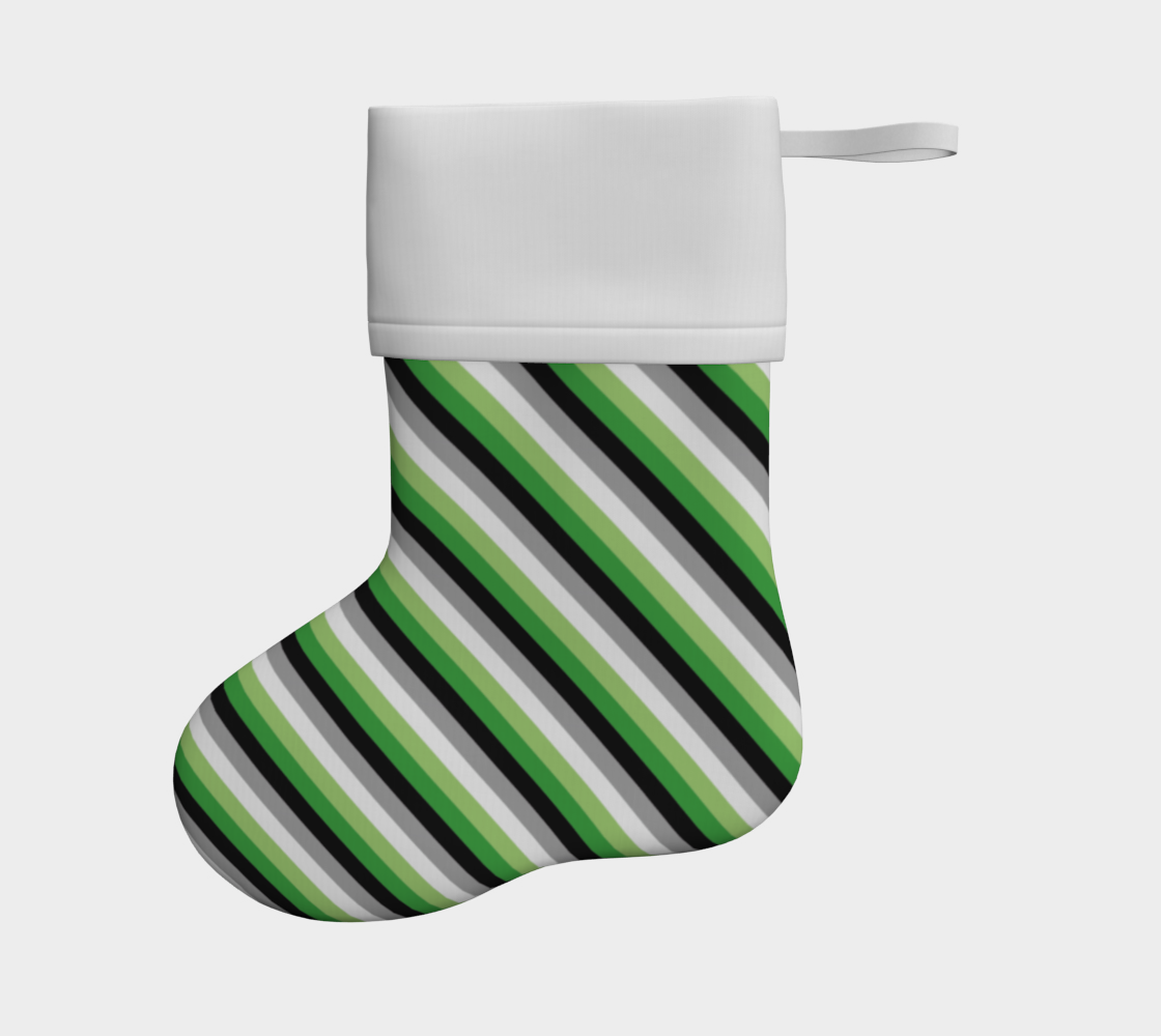 Aromantic  Striped Holiday Stocking Holiday Stocking ninjaferretart